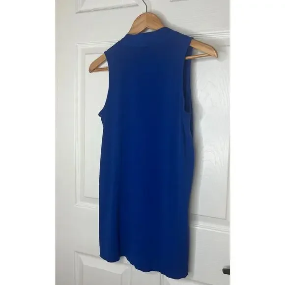 Spense Women's Vibrant Cobalt Blue Sleeveless Tank Top V-Neck Blouse Size Small - Picture 5 of 9